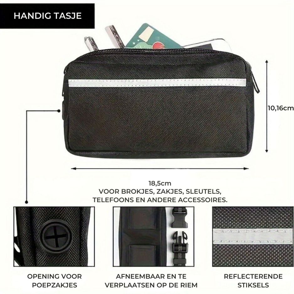 Handsfree Hondenriem Set voor om je Middel - Met 1 of 2 Riemen